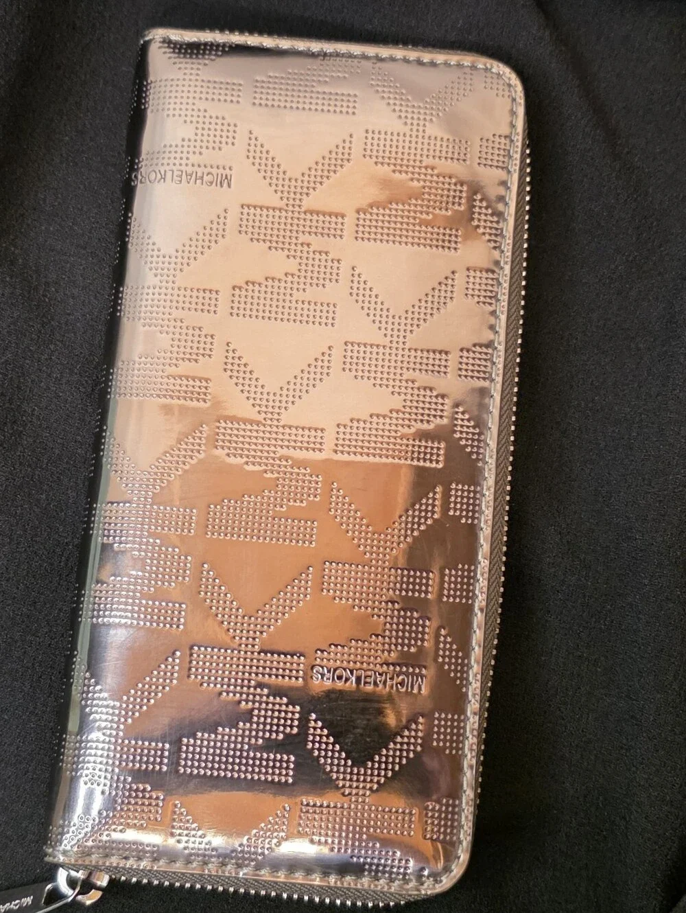 Michael Kors Metallic Silver Embossed Wallet
